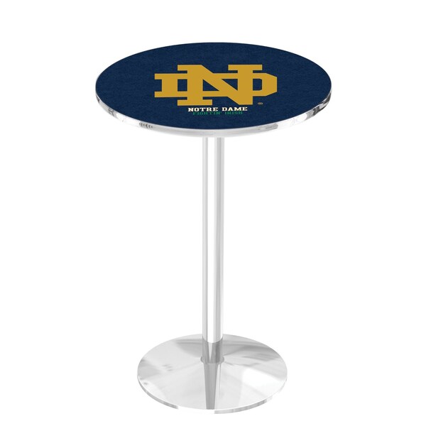 42" Chrome Notre Dame (ND) Pub Table, 36" dia. Top